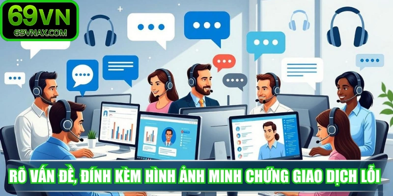 Ghi rõ vấn đề, đính kèm hình ảnh minh chứng giao dịch lỗi 