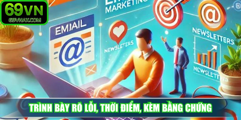 Trình bày rõ lỗi, thời điểm, kèm bằng chứng liên hệ nhà cái 